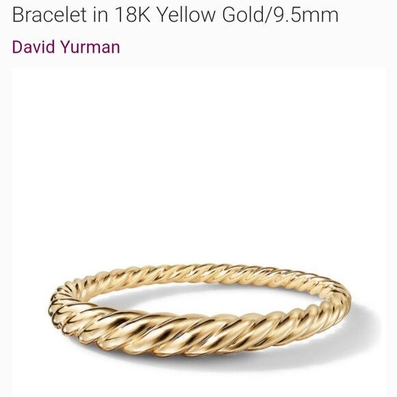 David Yurman 18K Pure Form Cable Bracelet - Picture 1 of 6